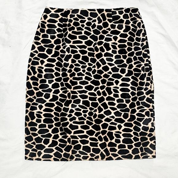 Central Falls faux fur giraffe fuzzy pencil skirt size 6 - Picture 9 of 10